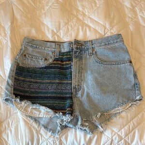 Levi's Light Blue Denim Shorts with patch work